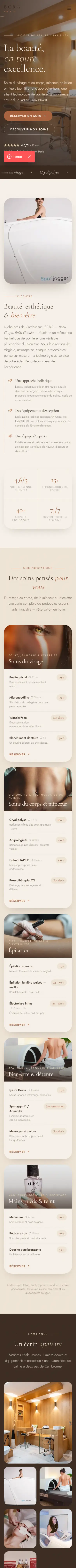 BCBG Institut — accueil (mobile)