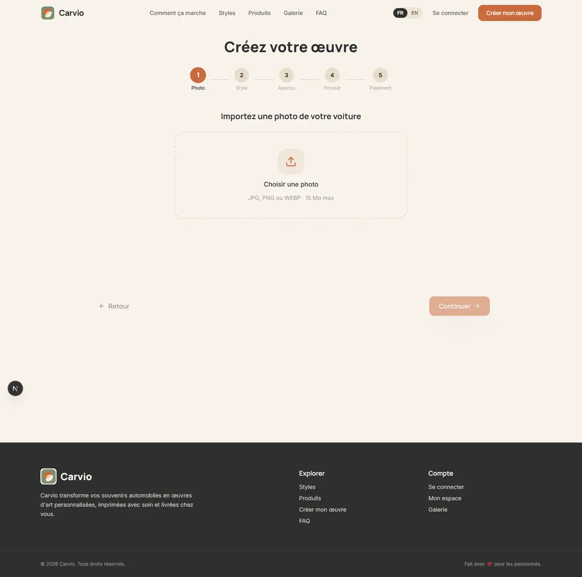 Carvio — creer (desktop)