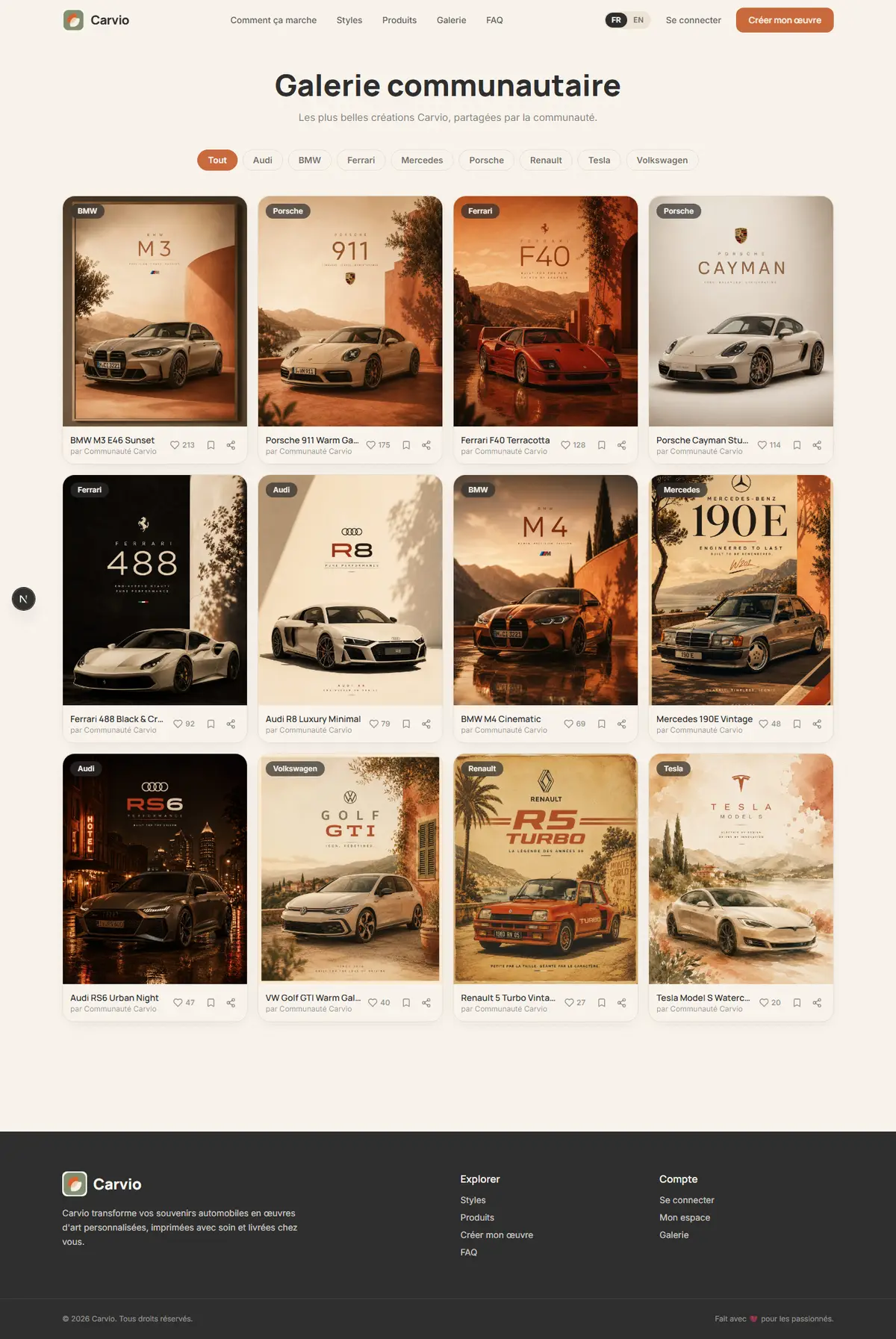 Carvio — gallery (desktop)