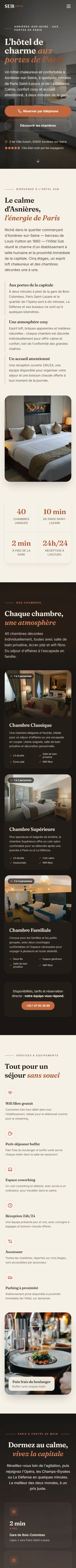 Hôtel Sub — accueil (mobile)