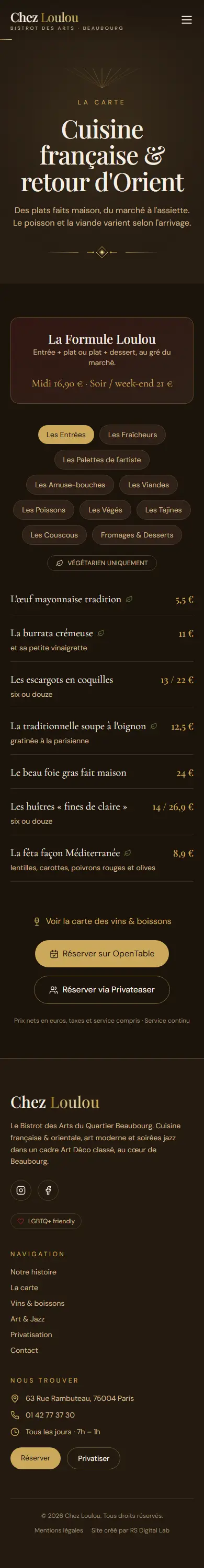 Chez Loulou — carte (mobile)