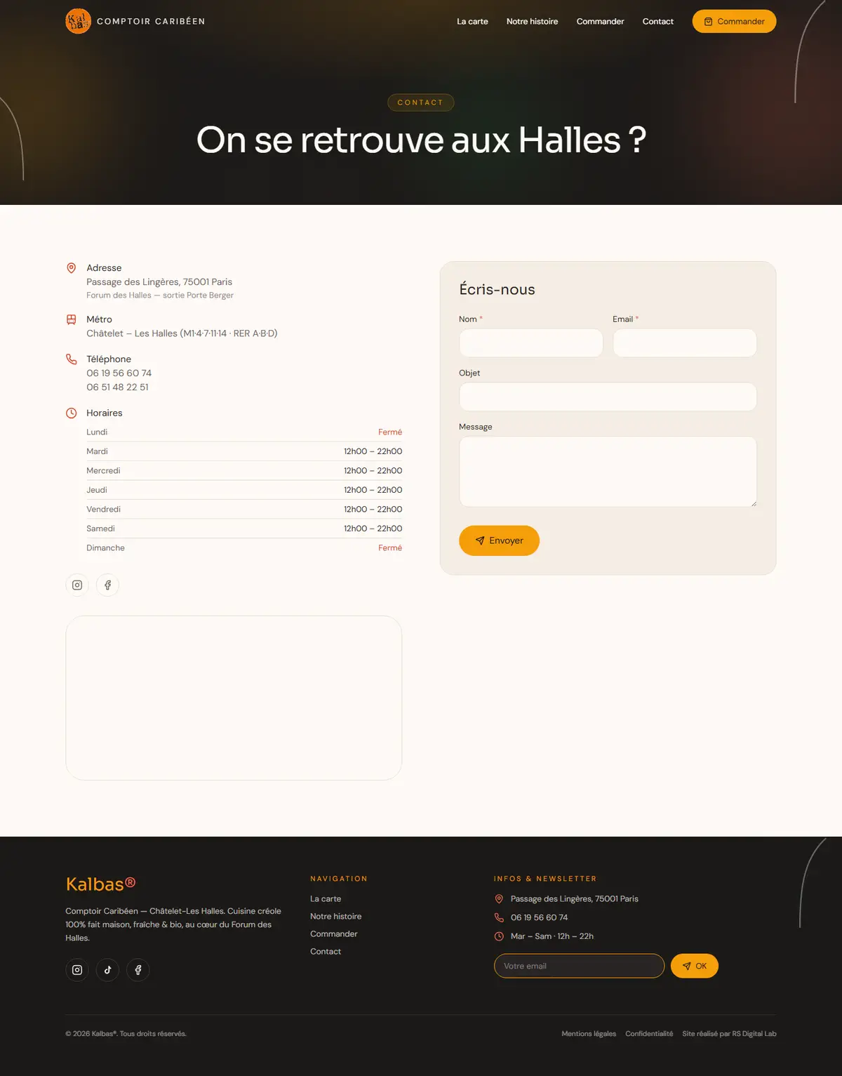Kalbas — contact (desktop)