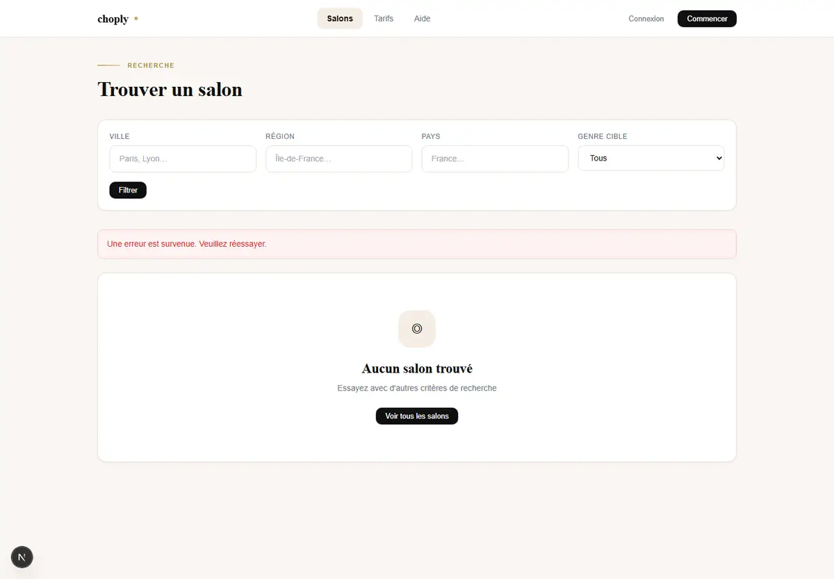 CHOPLY — search (desktop)